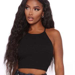 Backless Halter Top - Black